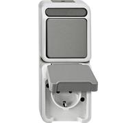 Interrupteur et prise Merten 4075000 AQUASTAR gris clair
