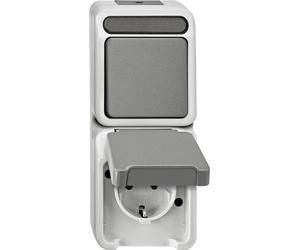 Interrupteur et prise Merten 4075000 AQUASTAR gris clair