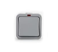 Interrupteur étanche IP65 extérieur interrupteur simple interrupteur anti-poussière extérieur gris poussière prises boîte pour extérieur jardin salle de bain atelier balcon-1 gang
