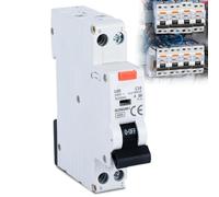 Interrupteur FI/LS - Disjoncteur FI 16 A 30 mA - Disjoncteur différentiel 1P+N 6 kA - Avec disjoncteur RCBO 16 A protégé RCD - 230 V - Type A - Montage sur rail DIN - Courbe C