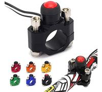 Interrupteur Guidon 22mm,Universel Bouton Demarrage Interrupteur Poussoir CNC Moteur de Avec Plaque Arrière de Montage pour 7/8" 22mm Guidon Dirt Bike Pit Bike Scooter ATV Quad-Noir