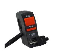 Interrupteur Guidon Étanche Interrupteur De Démarrage Universel pour Guidon Moto 22 Mm 7/8" Bouton Marche/arrêt avec Chargeur USB pour Connecteurs À 4 Fils