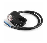 Interrupteur Guidon Étanche Interrupteur De Phare Guidon Moto 22 Mm 7/8 Po avec Lumière LED Rouge/Bleue Bouton Momentané Antibrouillard Étanche(Blue)