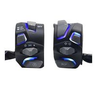Interrupteur Guidon Étanche Interrupteur Universel pour Guidon Moto, 7/8'', 22 Mm Voyant D'avertissement Clignotant Klaxon Bouton Démarrage Et D'arrêt avec LED(Blue)