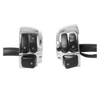 Interrupteur Guidon Moto Marche Commutateurs De Guidon De Moto, Commande Et Faisceau De Câbles Adaptés Pour Harley Softail Dyna Sportster XL 883 1200 V-rod(Chrome)