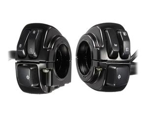 Interrupteur Guidon Moto Marche Commutateurs De Guidon De Moto, Commande Et Faisceau De Câbles Adaptés Pour Harley Softail Dyna Sportster XL 883 1200 V-rod(Black)