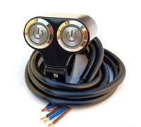 Interrupteur Guidon pour moto 3 Boutons LED pour atv Interrupteur(double hole)