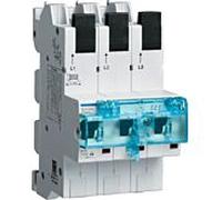 Interrupteur Hager SLS HTS363E 3 pôles, courbe E, 63 A, pour jeu de barres, QuickConnect