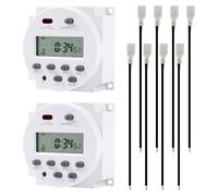 Interrupteur Horaire, 2 Pièces Horloge Programmable, Minuterie Modulaire, avec Minuteur Programmable et Écran Numérique LCD, Minuterie Programmable Prise Electrique, 8 Borniers, CN 101A, 12V DC 16A