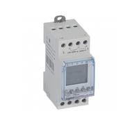 Legrand 412657 Interrupteur horaire digital modulaire programmable pour illuminations extérieures, 2 sorties 16A 250V, 2 modules