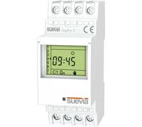 Interrupteur horaire pour rail 1 pc(s) Suevia DigiPro 2 Tension de contact (max.): 250 V/AC Courant de commutation (max.): 16 A 2 inverseurs (RT) programme