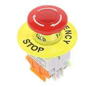 interrupteur industriel Bouchon de champignon rouge 1NO 1NC DPST AC 660V10A Interrupteur à bouton-poussoir industriel d'arrêt d'urgence (Color : Type a 1no1nc)