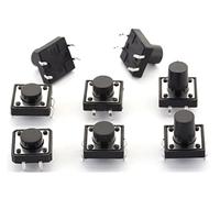 interrupteur industriel Commutateurs industriels 12x12xH = 4,3/5/6/7/7,5/8/8,5/9/9,5/10/11/12/13/14/15/16 mm de haut, 4 broches DIP Tactile, bouton poussoir, micro-interrupteur à réinitialisation auto