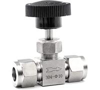 interrupteur industriel Vanne à pointeau réglable OD 3 4 6 8 10 12 mm 3/8 1/2 pouces Tube d'arrêt de cuisine interrupteur de compression Fifing 304 ensemble grue utile (taille : 10 mm OD) (Size : 10m