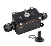 Interrupteur intégré étanche 15 A 250 V, interrupteur extérieur à deux niveaux ON/OFF, interrupteur de raccordement à double tête pour jardin, terrasse, atelier, boîtier en plastique de qualité