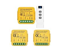 Interrupteur intelligent for moteur de rideau Tuya, WiFi RF433, 3 options, contrôleur de moteur for volet roulant, commande vocale for Alexa et Google(Zigbee3.0)