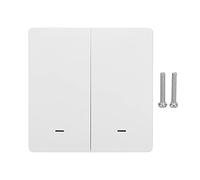 Interrupteur Intelligent Mural, Bouton Poussoir Sans Neutre, 3 Modules Blanc - Contrôle Vocal et Minuteur, Compatible TUYA (2 voies)