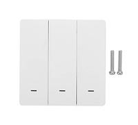 Interrupteur Intelligent Mural, Bouton Poussoir Sans Neutre, 3 Modules Blanc - Contrôle Vocal et Minuteur, Compatible TUYA (3 voies)