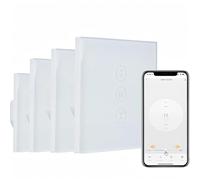 Interrupteur intelligent pour volets WiFi, contrôle via application SmartLife et commande vocale, programmation horaire, contrôle de groupe, 4 pièces