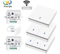 Interrupteur intelligent sans fil 433Mhz RF 86, panneau mural avec télécommande, Mini relais récepteur 220V, ventilateur de lampe pour la maison 2R 2W