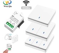 Interrupteur intelligent sans fil RF 433Mhz 86, panneau mural avec télécommande, Mini relais récepteur 220V, ventilateur de lampe pour la maison only 1 receiver