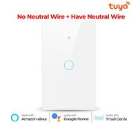 interrupteur intelligent tactile Wifi, 110/220V, sans fil neutre, 1/2/3/4 gangs, RF, télécommande On/Off, pour Alexa, Google Home