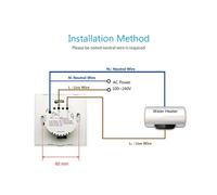 Interrupteur Intelligent Wi-Fi 40 A pour Chauffe-Eau Haute Puissance Tuya Standard Luxe, Tactile en Verre, Minuterie, Commande Vocale, Prise