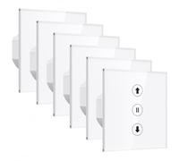 Interrupteur Intelligent Wi-Fi pour Volets Roulants et Stores ALLEVOI CS01 6 Pièces, Compatible Alexa Google Assistant, Application Smart Life, 80 x 80 mm