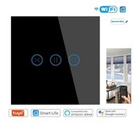 Interrupteur Intelligent WiFi,Compatible avec Alexa,Smart Life,Google,Pour portes électriques,volets roulants.Noir