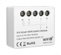 Interrupteur intelligent WiFi OnOff Mini interrupteur WiFi OnOff avec télécommande et surveillance de l'alimentation en temps réel, pour éclairage de rue et appareils électriques domestiques