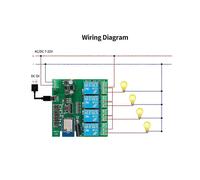 Interrupteur intelligent WiFi Tuya 4 canaux avec minuterie et télécommande 7-32 V USB 5 V 2,4 GHz, module domotique Smartlife