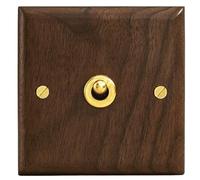 Interrupteur, interrupteur à bascule levier, mural en laiton antique, léger fait main bois massif de type 86(1 Gang)