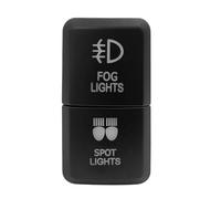 Interrupteur Interrupteur à double bouton-poussoir 12 barre lumineuse verte/bleue avec câble Convient pour Toyota Bus 4Runner Hilux Convient pour RAV4 Momentané Bouton(Fog spot)