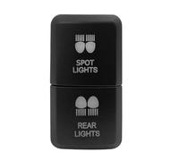 Interrupteur Interrupteur à double bouton-poussoir 12 barre lumineuse verte/bleue avec câble Convient pour Toyota Bus 4Runner Hilux Convient pour RAV4 Momentané Bouton(Spot rear lights)