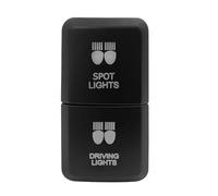 Interrupteur Interrupteur à double bouton-poussoir 12 barre lumineuse verte/bleue avec câble Convient pour Toyota Bus 4Runner Hilux Convient pour RAV4 Momentané Bouton(Spot driving lights)