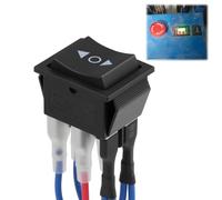 Interrupteur Inverseur de Polarité 12V 10A,Interrupteur à Bascule 6 Broches,3 Positions ON-OFF-ON Autobloquant,Contrôle de Sens Moteur CC avec Fils KCD2-203-L-JT