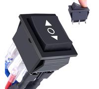 Interrupteur Inverseur de Polarité 12V, Interrupteur à Bascule 6 Broches 3 Positions Inverseur de Polarité Moteur à Courant Continu 10A Autobloquant ON-Off-ON pour Voiture Bouton à Bascule avec Fil