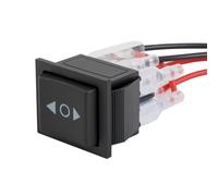 Interrupteur inverseur de polarité 12V Moteur à Courant Continu 10A, 6 Broches 3 Positions Momentanée ON-Off-ON, Interrupteur à Bascule Noir KCD2-223-M-JT Avec Fil