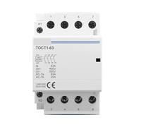 Interrupteur inverseur TOCT1 4P 4NO 4NC 2NO2NC, commande CA/CC 24 V 110 V 230 V, courant alternatif 400 V 63 A, rail DIN, contacteur domestique de petite taille(24V ACDC,4NO)