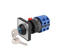 Interrupteur inverseur universel LW26-25YS3/2S, montage 22 mm, équipement moteur, clé de coupure d'alimentation avec verrouillage, 25 A(1-0-2 Position)