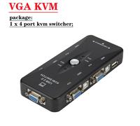 interrupteur Kvm USB 2.0 VGA,4 ports,séparateur d'imprimante,clavier,souris,Pendrive,commutateur de partage,adaptateur de boîte de commutation VGA 1920x1440 - Type VGA 4 Port