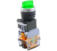 Interrupteur LA38-11XD/2 boutons rotatifs lumineux, 22MM, 2 positions, 3 positions, autobloquant, LED, multicolore en option(Green-2 Position,12V)