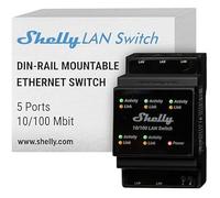 Shelly Commutateur LAN Relais pour rail DIN 5 ports RJ45
