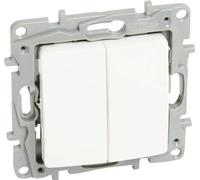 Interrupteur Legrand 764502 Niloé double AC série 6+6 blanc