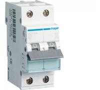 Interrupteur LS 1P+N 6kA caractéristique C 25A 2 modules Hager MCN525