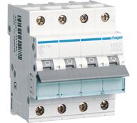 Interrupteur LS3P+N 6kA caractéristique B 16A 4 modules Hager MBN616