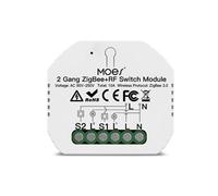 Interrupteur Lumineux Intelligent À 2 Gangs Tuya Zigbee3.0 + Rf, Module Relais 90-250v, Bouton Mural Pour La Maison, Fonctionne À Distance Avec Alexa Google Home