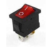 Interrupteur lumineux LED rectangulaire 250 V 21 x 15 x 19 mm interrupteur 3 broches ON OFF KCD3 (rouge)