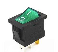 Interrupteur lumineux LED rectangulaire 250 V 21 x 15 x 19 mm interrupteur 3 broches ON OFF KCD3 (vert)