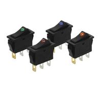Interrupteur lumineux LED rectangulaire 250 V 27 x 10 mm Commutateur 3 broches ON OFF KCD3 (rouge)